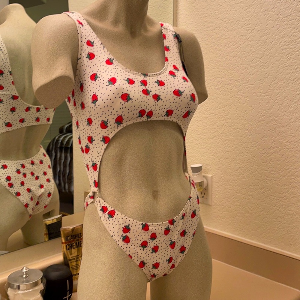 Strawberry Monokini swimsuit. Size L